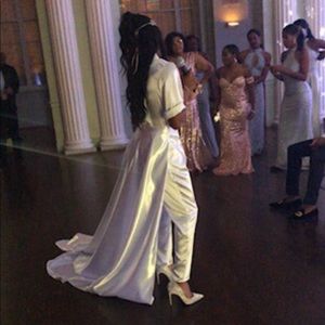 Detachable bridal train and pants